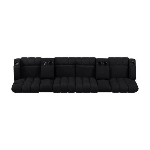 Lark Manor Kropf Upholstered Home Theater Seating with Cup Holder